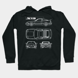 rpS13 type x AERO LINE ART DRIFTING schematic blueprint drawing jdm Hoodie